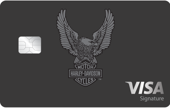 A matte black card featuring the Eagle with raised wings atop the Harley-Davidson® Bar & Shield in a gray metallic finish.