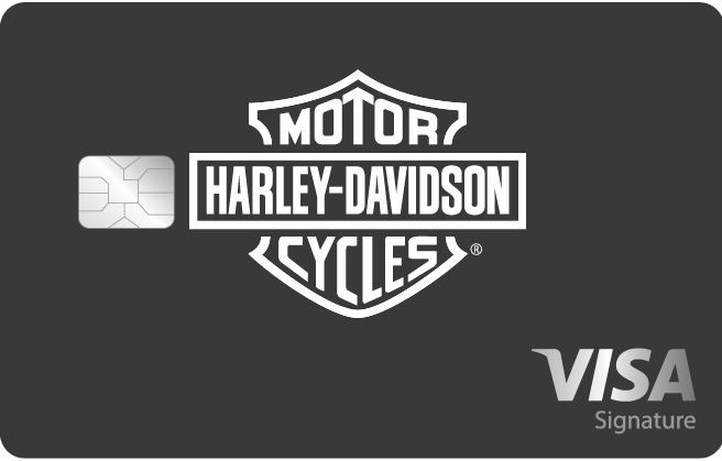 Heritage: Matte black card, glossy white Harley-Davidson Bar and Shield